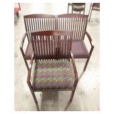 3 CHAIRS- MATCHING WOOD