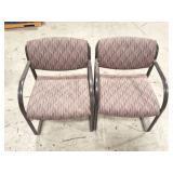 2 MATCHING CHAIRS- STEEL AND UPOLSTERED