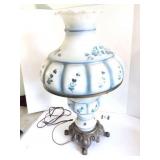 LARGE BLUE HURRICANE LAMP
