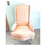 HIGH BACK VICTORIAN CHAIR- PEACH