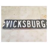 VICKSBURG EMBOSSED VINTAGE SIGN