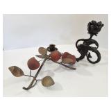 CAST IRON AND NETAL CANDLE STICK HOLDERS