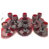 RUBY GLASS WARE SET- 17 PIECES