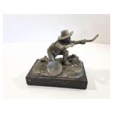 HEAVY PEWTER- HOULDING GROUND FIGURE