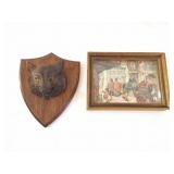 WOLFS HEAD PLAQUE AND WALL HANGING