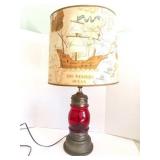THE WESTERN OCEAN- LAMP SHADE AND RED GLOBE LIGHT