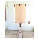 PORCELAIN AND METAL VINTAGE  LAMP