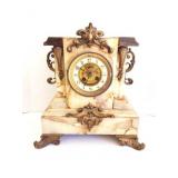 MARBLE/ GRANITE CLOCK - VERY ORNATE- REAR LEG