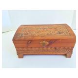 HAND CARVED- WOODEN JEWLERY BOX