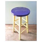 PURPLE AND YELLOW BAR STOOL