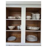 CONTENTS IN TWO CABINETS- DISHES AND GLASSWARE