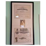 VINTAGE DIPLOMA WALL HANGING- 1937
