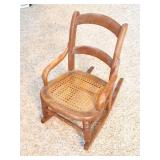 VINTAGE CHILDS REED SEAT ROCKER