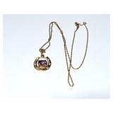 14K GOLD CHAIN WITH HORSESHOE PENDANT