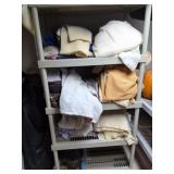 PLASTIC SHELF AND CONTENTS-BLANKETS