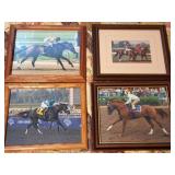 4 FRAMED PICTURES OF ASSORTED TACE HORSES