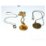 3 NECKLACES WITH PENDANTS