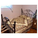 METAL BED FRAME AND MATTRESS WITH LINENS