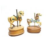 2- CAROUSEL MUSIC BOX HORSES