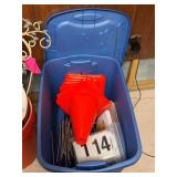 SMALL ORANGE CONES AND NUMBER MARKERS WITH STANDS