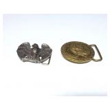 2 BELT BUCKLES- ONE IS BRASS