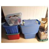 CHRISTMAS AND HALLOWEEN DECORATIONS- 6 TOTES