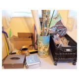 TABLE TOP LOT- NEW CLOTHES- WALKING STICK- HORSE