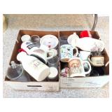 HORSE- DOG- MUGS AND GLASSWARE LOT- MANY ASSORTED