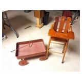 METAL LIL RED WAGON- AND VINTAGE HIGH CHAIT