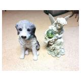 ANGEL AND DOG FIGURINES