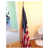 AMERICAN FLAG AND POLE