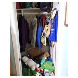 CONTENTS OF CLOSET-  STUFFED ANIMALS- DOG TOYS-