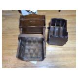 3 - VINTAGE MAGAZINE WOODEN HOLDERS