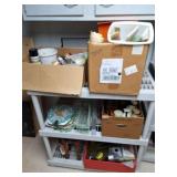 PLASTIC SHELF AND ALL CONTENTS