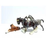 3- CERAMIC HORSE FIGURINES