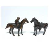2 - VINTAGE BRONZE HORSE STATUES