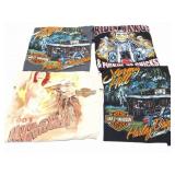 HARLEY DAVIDSON- VINTAGE- 4 LARGE SHIRTS