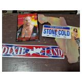 STINE COLD ITEMS- DIXIE LAND TIN SIGN- AND MORE