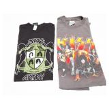 KISS- KISS ARMY - VINTAGE- 2 LARGE T SHIRTS