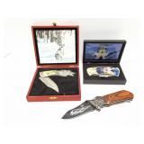 3- WOLF DESIGN KNIVES - 2 ARE IN COLLECTOR