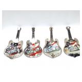 ROCK AND ROAD GUITARS-SET OF 4 WITH MOTORCYCLES