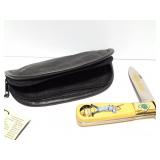 FRANKLIN MINT- BABE RUTH KNIFE WITH SOFT CASE AND