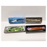 4- ASSORTED FOLDING KNIVES IN BOXES