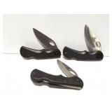 3- BUCKMASTER FOLDING KNIVES