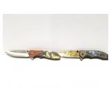 2- WOLF DESIGN - FOLDING KNIVES