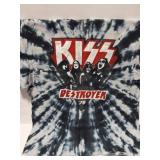 KISS- VINTAGE BAND SHIRT-- DARK BLUE TYE DYE-
