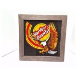 HARLEY DAVIDSON- GLASS- ADVERTISING WALL HANGING