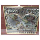 WORLD MAPS- FRAMED - VERY NICE