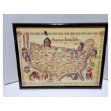 AMERICAN INDIAN TRIBES-FRAMED MAP