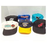 HOCKEY- 6 ASSORTED VINTAGE HOCKEY HATS